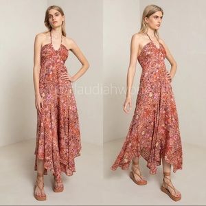 New A.L.C. Sorbet Silk Handkerchief Printed Maxi Dress in Multi Pink